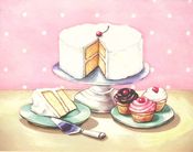 Image of vintage bakery inspired old fashioned desserts print