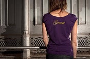 Image of Women's SCRIPT Tee // Eggplant // Army