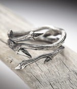 Image of Elvish Twine: dark sterling silver twig ring