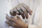 Image of Elvish Twine: dark sterling silver twig stacker ring