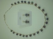 Image of Peacock Pearls Necklace and Earrings