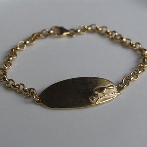 Image of Gold Vermeil Baby Bird ID Bracelet