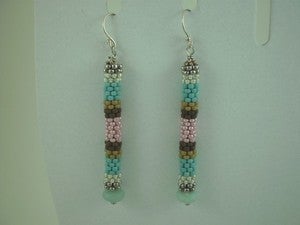 Image of Peyote Stick Earrings "Miami Heat"