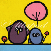 Image of big owl, little owl (greetings card)