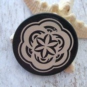 Image of Vintage Black Enamel Button Brooch