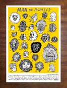 Image of 'Man Or Monkey' - Screenprint A3 - Yellow