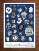 Image of 'Man Or Monkey' - Screenprint A3 - Blue