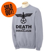 Image of Death Before Derailleur Crewneck Sweatshirt - Athletic Grey