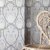 Image of Briar Owl wallpaper - Silver