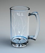 Image of Birds In Trees Original Art Engraved Tall Glass Mug