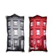 Image of Brownstone 3 Building Pillow