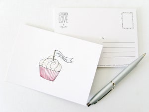Image of letterbox love - 'happy birthday' cupcake