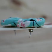 Image of Turquoise Fabric Flower Earrings