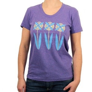 Image of SALE Ladies Violet Tri-blend Floral Tee