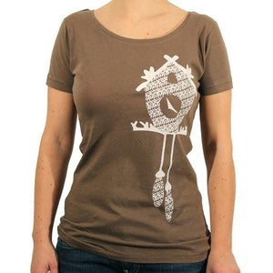 Image of Organic Cotton Cuckoo Clock Scoopneck Tee - (Bark)