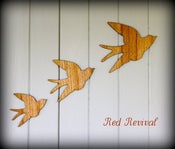 Image of Hanging Wall Swallows (set of 3) - Maple or Walnut