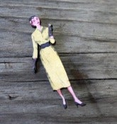 Image of Vintage Fashion Model Collection Brooch - Iris