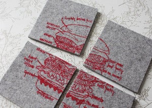 Image of best burger ever industrial felt coasters 