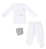 Image of Ensemble brassière, pantalon et bonnet  préma et naissance