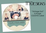 Image of "Vintage Dot" 5 Image - CD or DVD Label Template - Photoshop Templates for Photographers - NEW