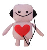 Image of Pink Mini Robot with Headphones Plushie