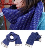Image of Sonya's grape and heather gray scarf