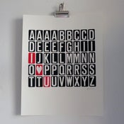Image of I Heart U screenprint on paper - black/red