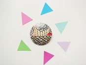 Image of Japan Pattern - Handpainted wooden brooch