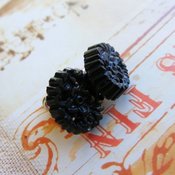 Image of Black Lace tiny cabochon stud earrings