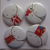 Image of hand pressed badges - 4 pack