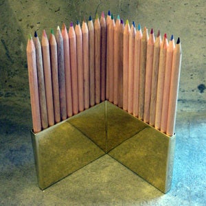 Image of colored pencils + brass holder set