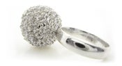 Image of Crocheted Silver Ball Ring