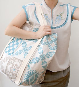 Image of Cotton BAG - Blue/Sand