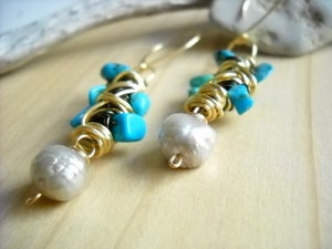 Image of Twisted Turquoise Earrings