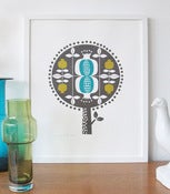 Image of pomegranate tree screenprint