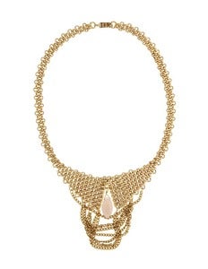 Image of Machine Age Bib Necklace with Peach Aventurine 