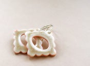 Image of Feminine Pocelain Frame Earrings in Pink and Mocha