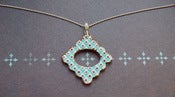 Image of Teal and Chocolate Porcelain Frame Necklace
