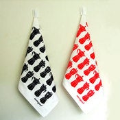 Set of Moka Express tea towel - Cherry Red and Black