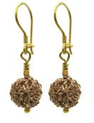 Image of Crocheted Sterling Silver Gold Plated Dangly Earrings