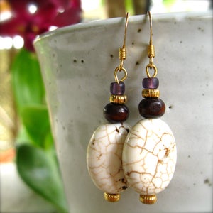 Image of White and Purple Earrings by Alisia