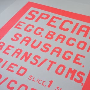 Image of Big Breakfast screenprint on paper - Neon