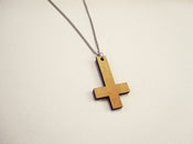 Image of INVERTED Wooden CROSS Necklace