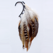 Image of Ear cuff with natural rooster saddle