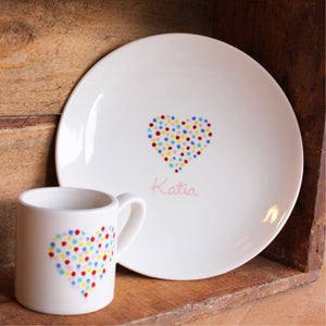 Image of Personalised plate & cup set - girl's designs
