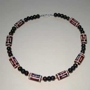 Image of Handcarved Beaded Necklace - Wood Bead Unisex