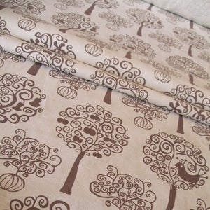 Image of Orchard organic cotton fabric - chocolate