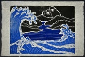 Image of Woodblock Print: Alex Diamond | Wave 001 (Into The Night WP#01)