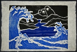 Image of Woodblock Print: Alex Diamond | Wave 001 (Into The Night WP#01)