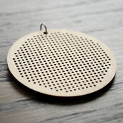 Image of Wooden Cross Stitch Pendant : Circle